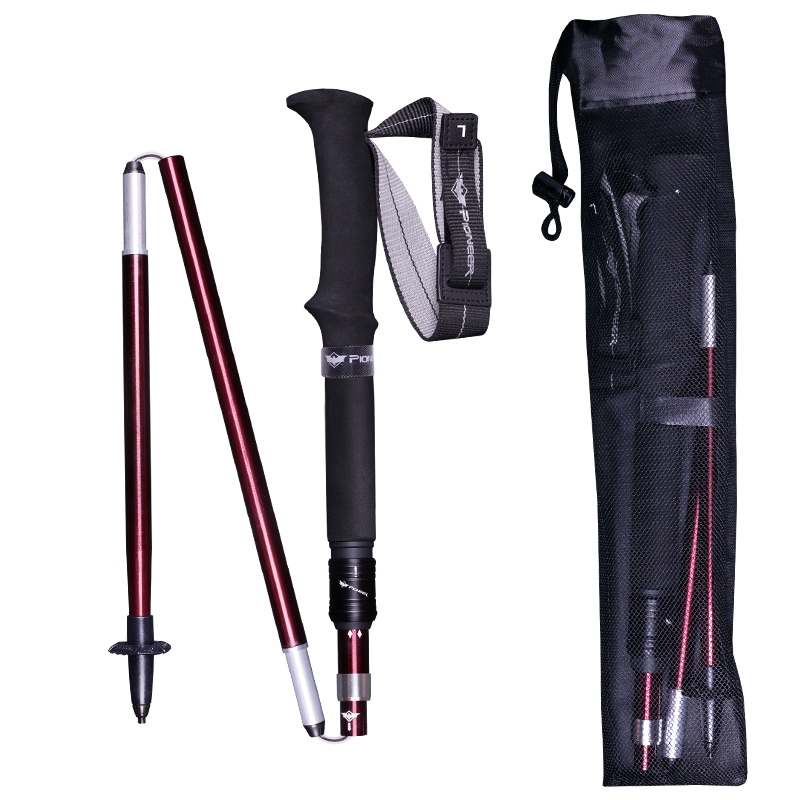TP012-Ultra-light telescopic folding walking sticks Portable nordic walking poles trekking stick New patent design 5 Section