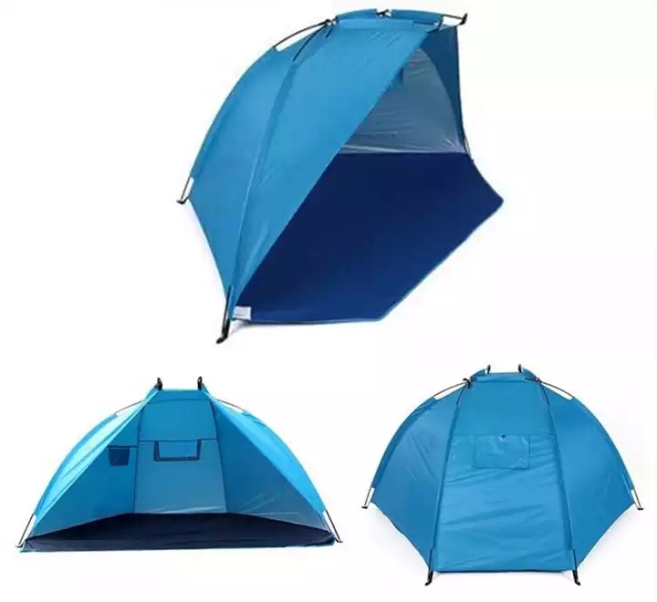 OS0003B-3 Person Portable Beach Tent UPF 50+ Sun Shade Canopy Umbrella with Extendable Floor
