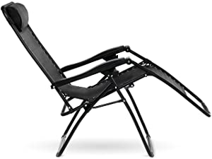 OS2044-Outdoor Tslin Adjustable Zero Gravity Folding Reclining Lounge Chair with Pillow