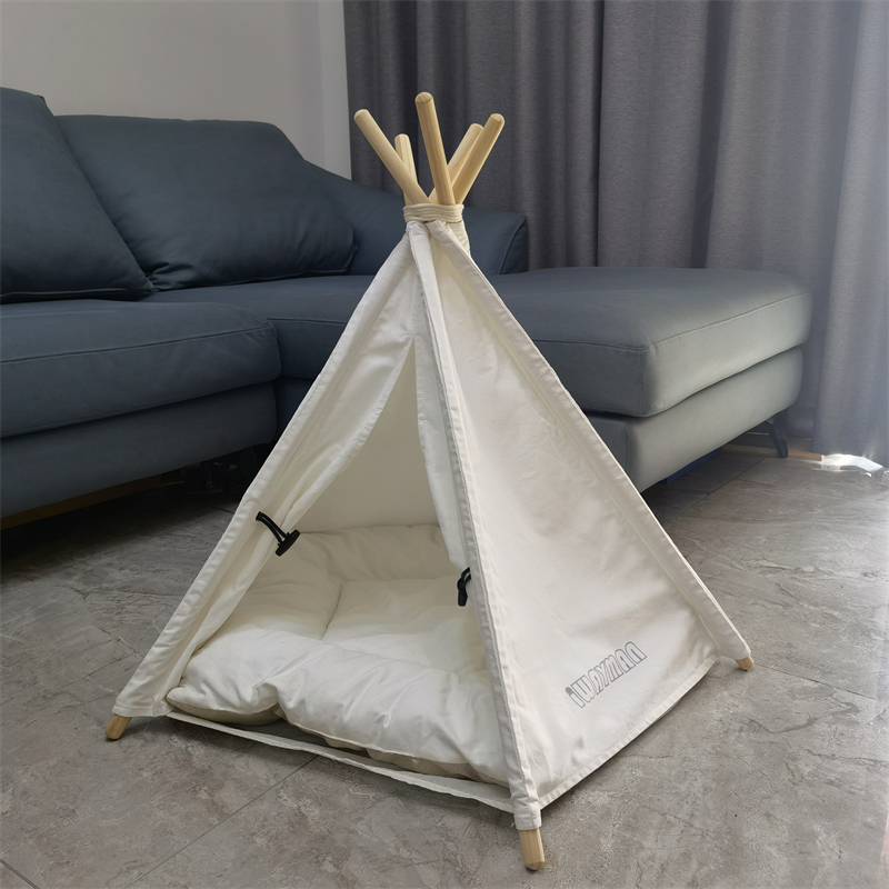 IWM2225-IWAYMAN Portable Pet Tents Pet Teepee with Cushion for Dogs and Cats Puppies House with Bed Pet Tent Bed