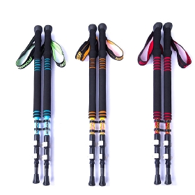 Aviation Carbon Fiber ultra-light Trekking Poles Nordic Walking Cane with long EVA handle