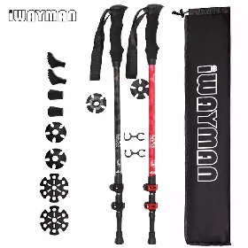 Aluminum  Alpenstock External quick lock Trekking poles hike telescope stick Nordic walking stick