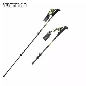 Speed lock Aluminum 6061/7075/carbon material nordic walking stick retractable trekking poles cane with bag