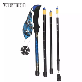 High Quality Ski Poles Foldable Crutch Trekking Pole Carbon Nordic Walking Sticks Walking Pole Alpenstock Trekking