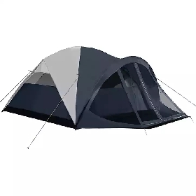 Water Resistant 6 Person Dome Tent Family Camping Hiking Tent with Removable Rain Fly and Screen Room