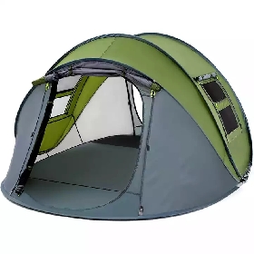 Pop Up Double Layer Waterproof Easy Setup Family Camping Tent Big Enough for 2-6 People with Vestibule