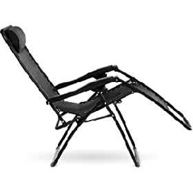 Outdoor Tslin Adjustable Zero Gravity Folding Reclining Lounge Chair with Pillow