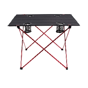 Lightweight Folding Table with Cup Holders, Portable Camp Table