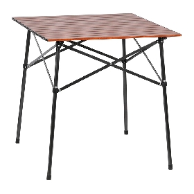 Lightweight Aluminum Folding Square Table Roll Up Top 4 People Compact Table with Carry Bag for Camping, Picnic, Backyards, BBQ