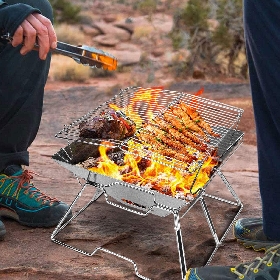 Compact Foldable Campfire BBQ Grill